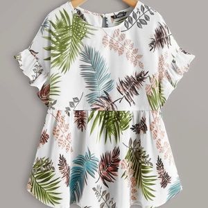 SHEIN Pelpum Top 1X Tropical Print never worn.